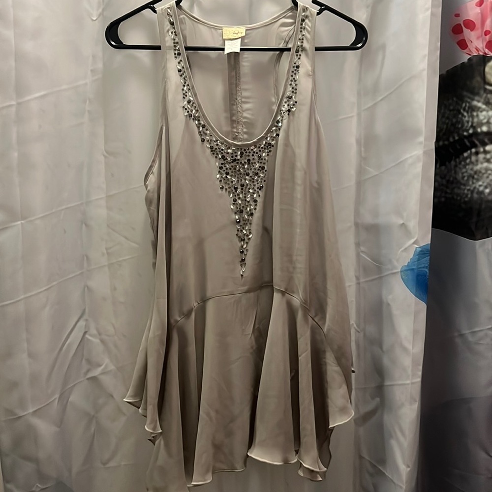 Gray Gauzy Tank